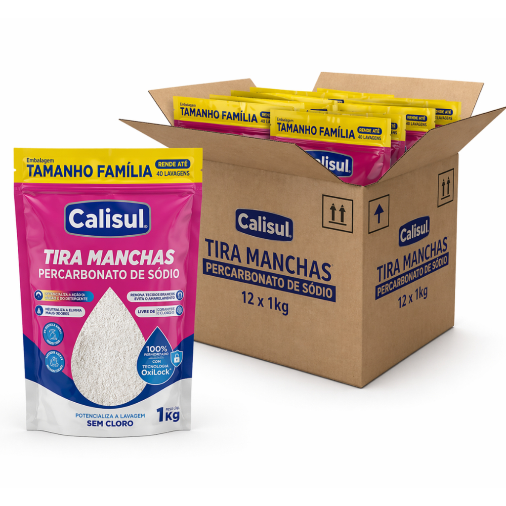 Kit 12 Percarbonato 100% Puro Tira Manchas Roupas Brancas e Coloridas Caixa Fechada Revenda