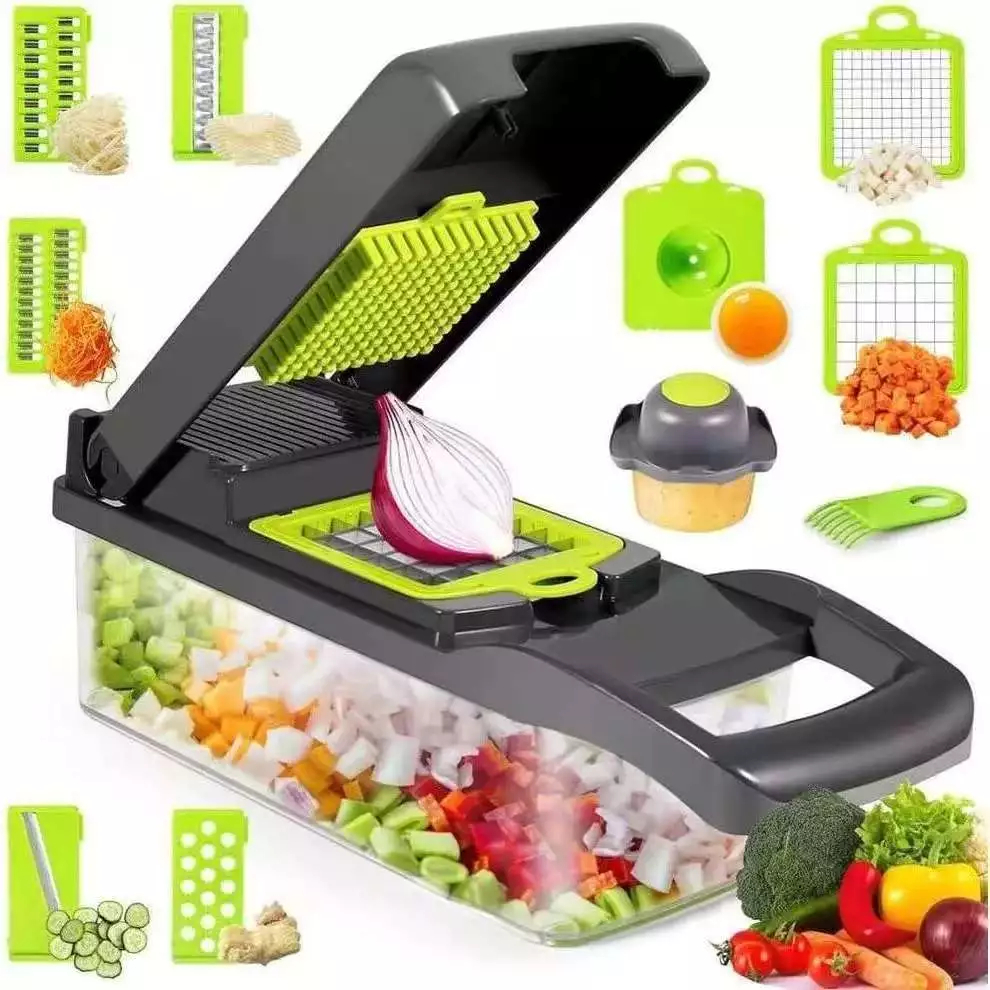 Fatiador De Cozinha Multiuso Profissional , Aço Inoxidável 16 Em 1 , Cortador , Ralador , Legumes ,