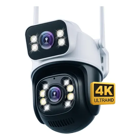 Câmera Segurança Ip Externa Wifi A28 App Icsee À Prova Dágua Ip66 Dome Lente Dupla Lentes 2 Em