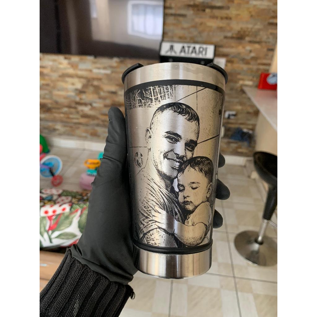Presente Dia Dos Pais Copo Térmico Com Foto Personalizado