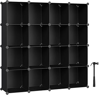 SONGMICS Organizador de armazenamento de cubos, conjunto de 16 cubos de plástico, organizadores e