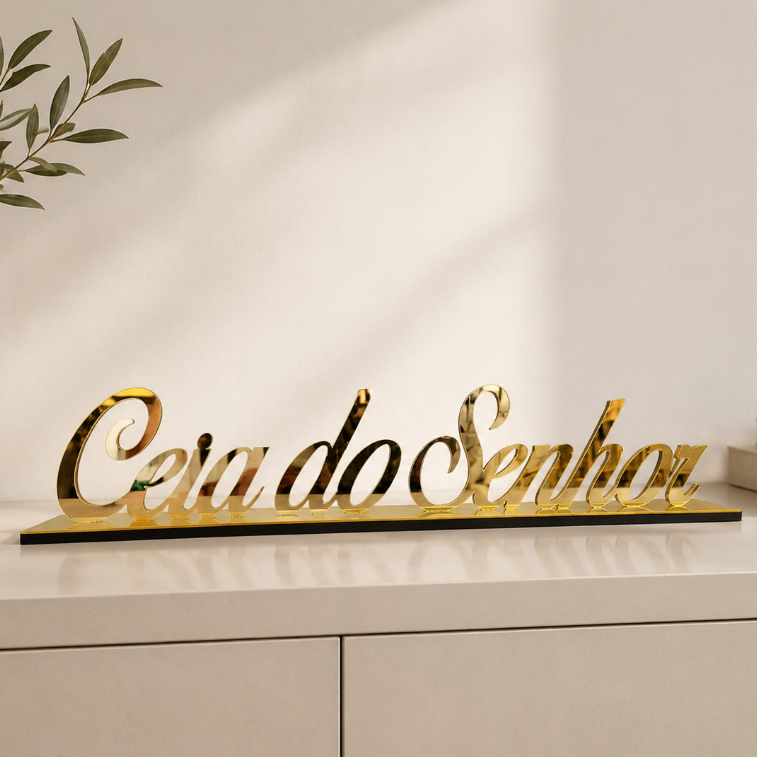 Base Ceia do Senhor - Acrílico Espelhado - Enfeite para Altar