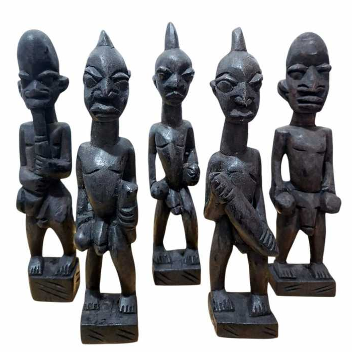 Imagem Escultura 25cm madeira Orixá Exú , Esu Umbanda Candomblé Ifá