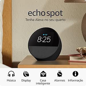 Echo Spot com Alexa (Gera��o mais recente) | Despertador inteligente com som vibrante | Cor Preta,
