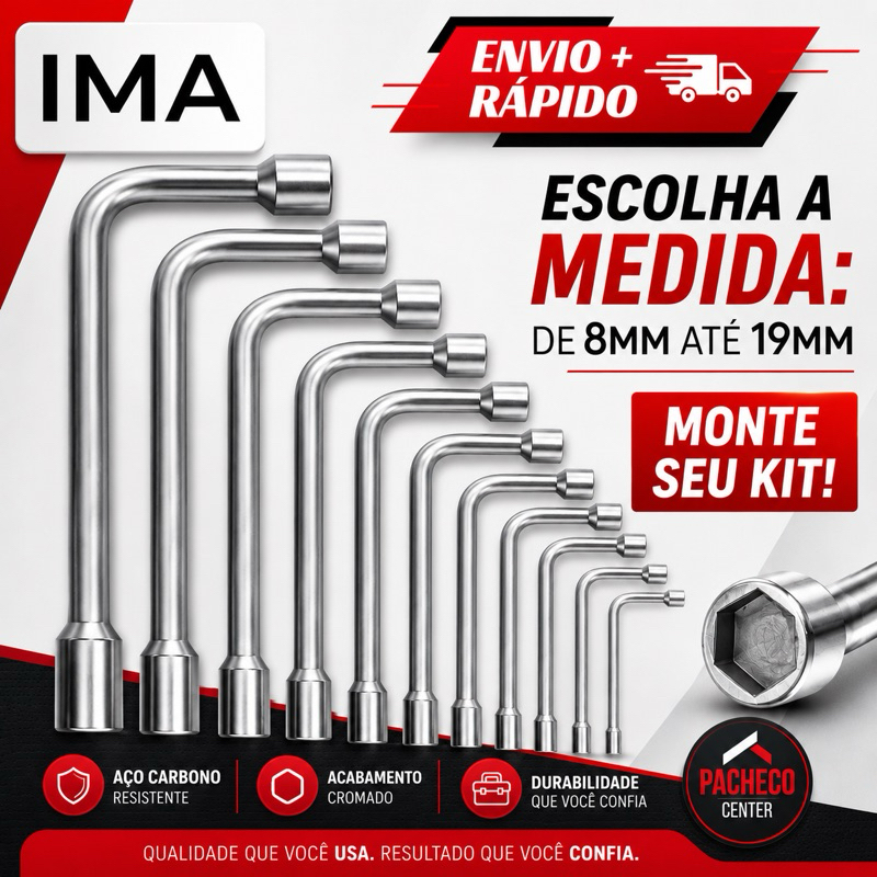 Chave Biela L 8MM até 19MM Aço Carbono Unidade ou kit Escolha e Monte o seu Kit - IMÃ