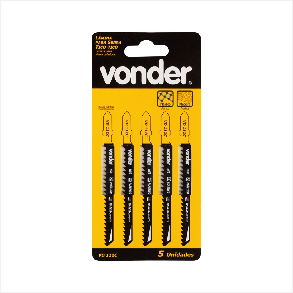 Kit 5 Lâminas para Serra Tico Tico Universal VD111C - Vonder
