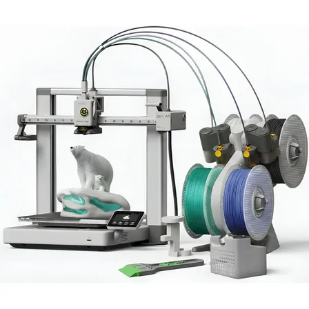 Impressora 3d Fdm Bambu Lab A1 Ams Lite (combo) + Manutenção 127/220v Prateado