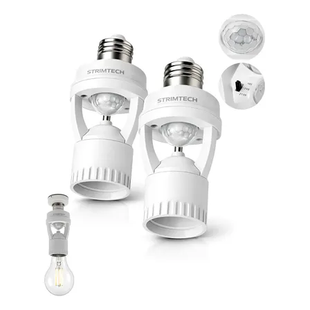 Kit 2 Sensores De Presença Iluminação Lâmpada Soquete E27 Branco