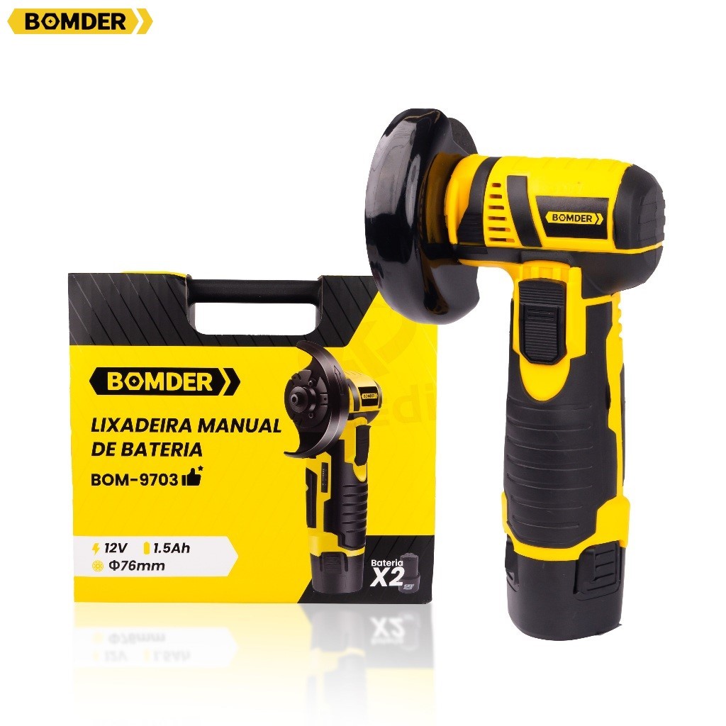 Lixadeira Manual de Bateria 12V 76mm Bom-9703
