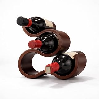 Porta Vinho 4 Garrafas Suporte Adega De Mesa Pequena Organizador Decoração Moderna(Marrom)