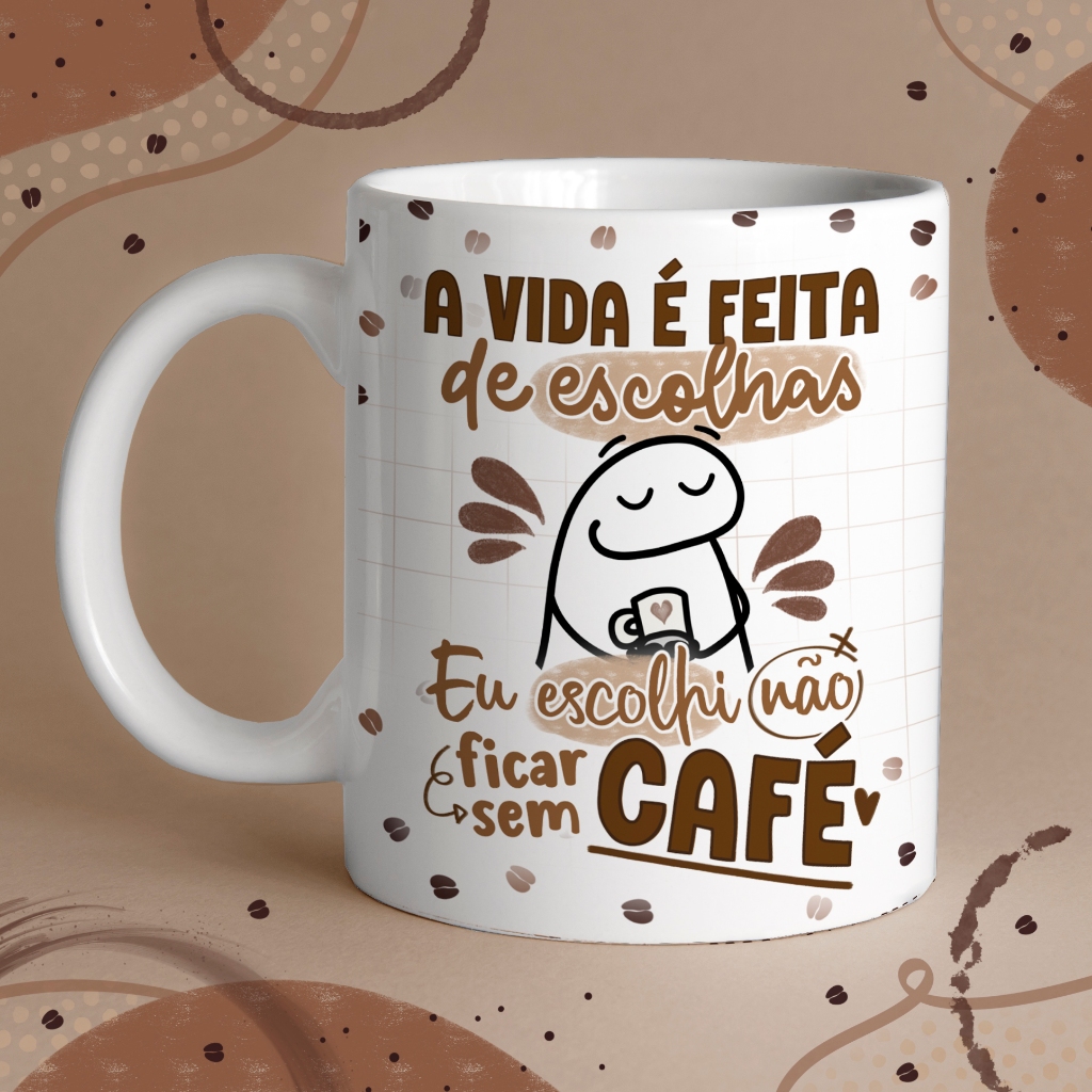 Caneca Branca Porcelana Flork Café mod 5 Alta Qualidade Pronta Entrega