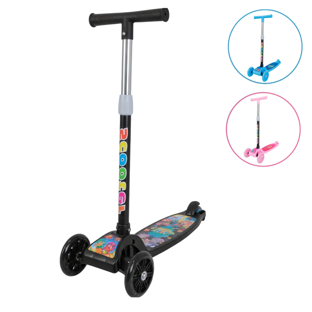 Patinete infantil 3 rodas com led ajustável scooter dobrável menino menina