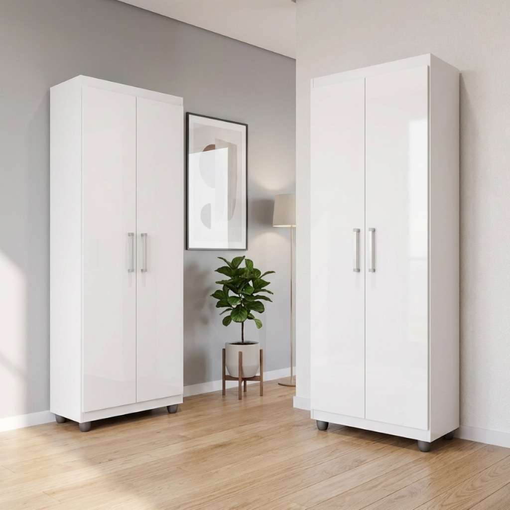 Kit 2 Armário Organizador Multiuso 2 Portas Roma Lavanderia - G4 Magazine