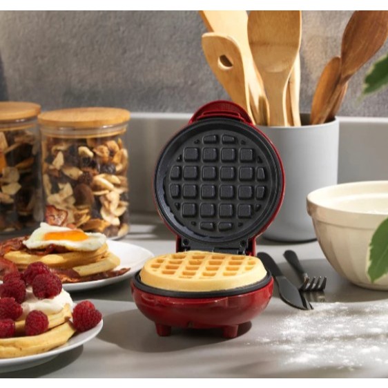 Mini Máquina de Waffles Elétrica Portátil Casa Cozinha Fazer Waffle Panquecas Automático  110V- 220V
