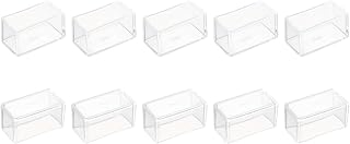 Generic 10 peças de protetores de chão de perna de cadeira retangular, 2,5 cm x 5 cm PVC capa de perna de cadeira de mesa para proteger pisos de azulejo de madeira almofadas de perna de móveis