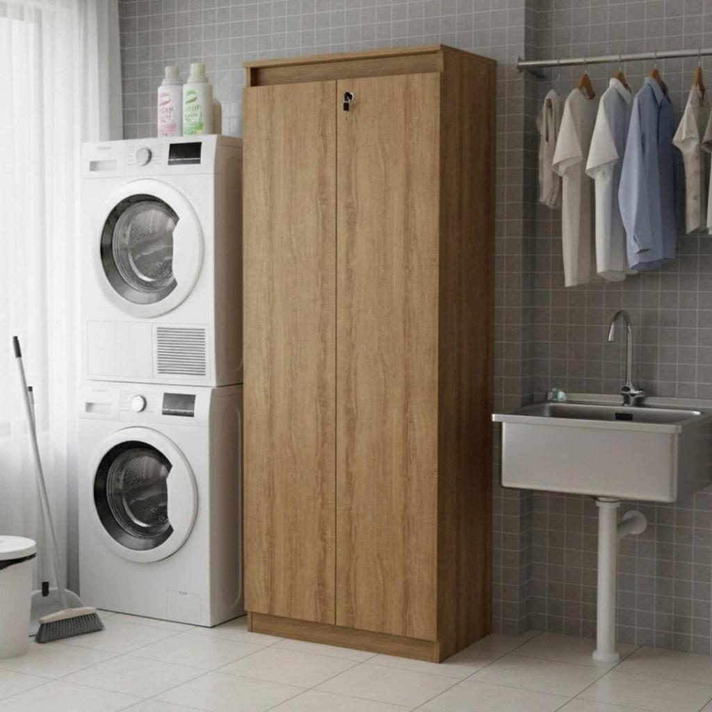 Armário Multiuso Lavanderia com 2 Portas Chave 60cm Multimóveis CR30050