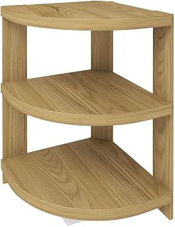 Estante de Canto Multiuso para Escritório, Sala ou Home Office com 3 Prateleiras em Tamburato - Wind Artany Olmo