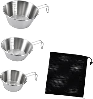 3x Tigelas de Acampamento de Mesa Utensílios de Mesa Koch Camp Bowls Copo para Churrasqueiro