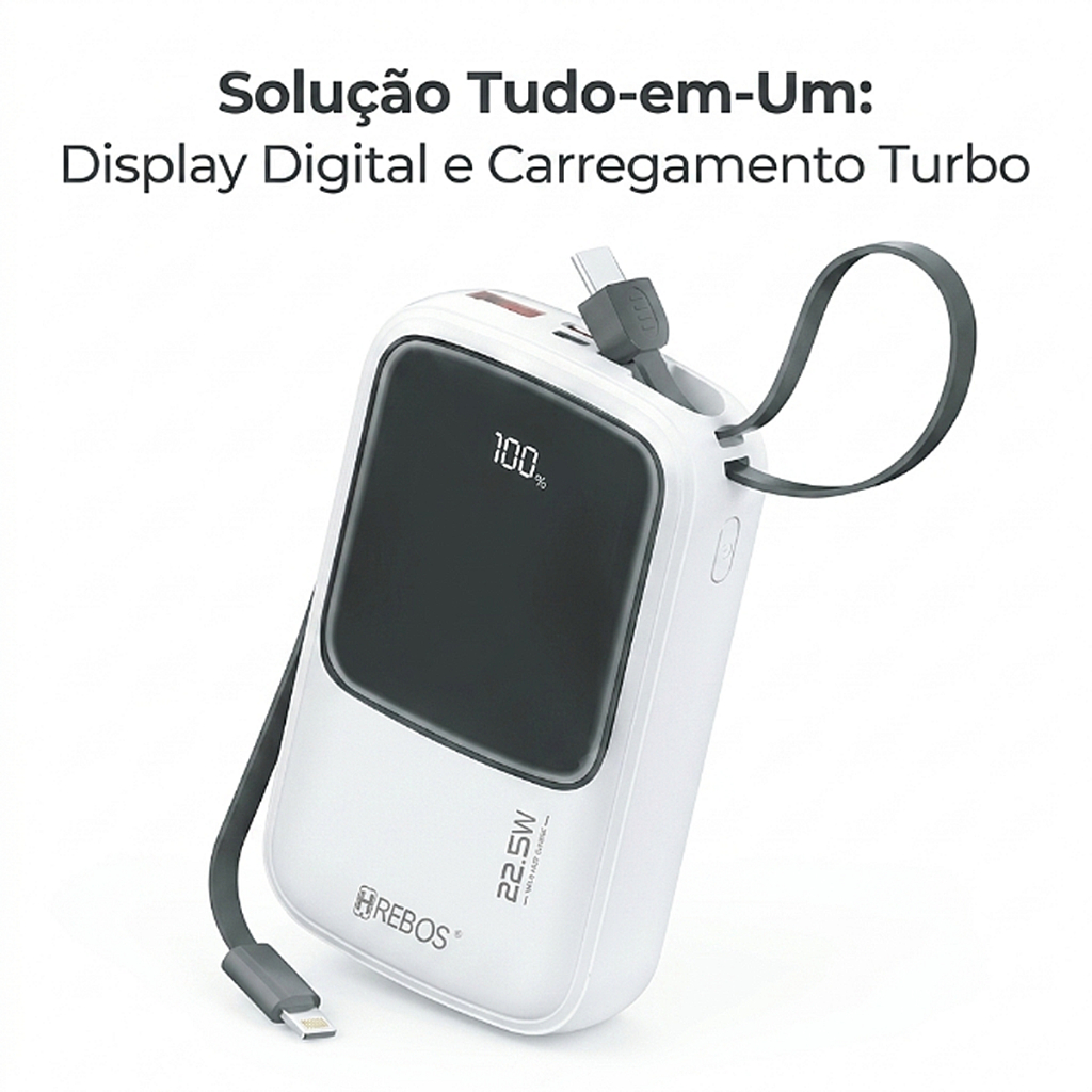 HREBOS x HEYOO Tesouro de carregamento de bolso Carga rápida de 22.5W vem com banco de potência de linha dupla