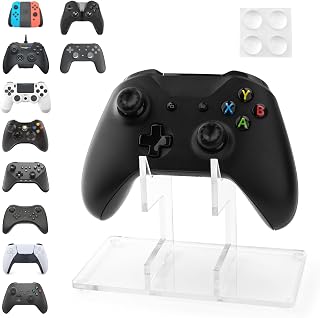 YIBEICO 1-Tier Game Controller Holder for Xbox Series X, Xbox, 360, Ps5, Ps4, Switch,Nintendo,Steam Controller, Desktop Computer Game Stand, Transparent Controller Display Stand (1-tier)