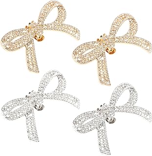 2 pares de clipes de sapato de strass, fivela de sapato com laço, sapatos destacáveis, clássicos, de salto com laço cintilante, berloques, festas de casamento, sapatos de cristal e fivelas