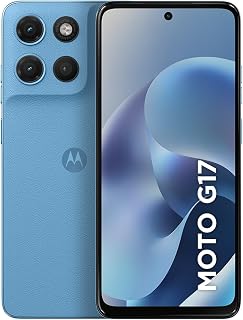 Smartphone Motorola Moto G17 4G - 256GB 12GB (4GB RAM + 8GB RAM Boost) camera 50MP Sony Lytia 600, tela FHD+ 60hz, bateria 5200 mAh - Azul Claro