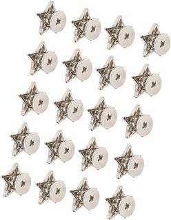 Jiawu Botão de Rebite Em Forma de Estrela Com Parafusos, 12mm, para (Zinc | Acessórios de roupas DIY, acabamento banhado brilhante, pino de metal antiferrugem, para sapatos e jeans