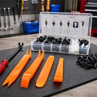 Kit 100 Presilhas e Grampos Universais para Parabarro, Parachoque e Forro de Porta – Fixação Automotiva Reforçada, Ideal para Acabamento Interno e Externo do Carro