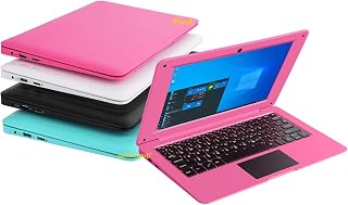 Computador com Windows 10 - Laptop Mini portátil de 10,1 polegadas, 32 GB, ultrafino e leve - Netbook Intel Quad Core PC HDMI WiFi USB Netflix YouTube (Rosa escuro)