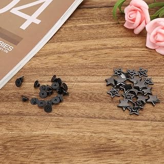 Jiawu Botão de Rebite Em Forma de Estrela Com Parafusos, 12mm, para (Zinc | Acessórios de roupas DIY, acabamento banhado brilhante, pino de metal antiferrugem, para sapatos e jeans