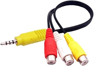 Cabo adaptador de substituição de áudio vídeo AV composto para Samsung TV, 3 RCA para adaptador de entrada AV de 3,5 mm (apenas para Samsung TV)