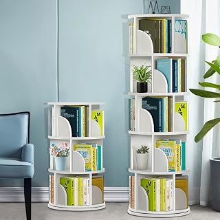 Estantes, Estante Giratória, 5 Andares Estante Giratória Livros, 160 * 40cm, 360° Livreiro de Piso para Organização e Decoração de Casa, Quarto e Escritório, Livro