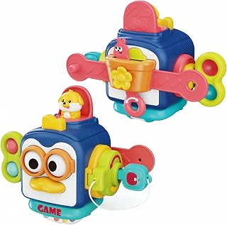Cubo de Atividades Montessori para Bebê 0 a 24 meses | Brinquedo Sensorial, Coordenação Motora Fina, Texturas e Cores