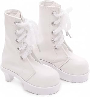QLoztyse Botas para bonecas, acessórios de moda, calçados em miniatura com cadarço, ilhós de metal, sola de couro PU, design detalhado, coleção para exibição, adequadas para bonecas BJD, Sh-0065-2