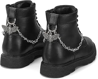 Corrente de sapato de crânio, pingente de caveira, acessório para bota, calçado, joias punk