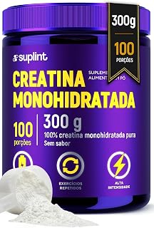 Creatina Monohidratada Pura 300g – Suplemento Alimentar em Pó 100 Porções de 3g | Creatina 100% Pura para Musculação, Crossfit e Academia | Sem Sabor, Sem Glúten, Sem Corantes