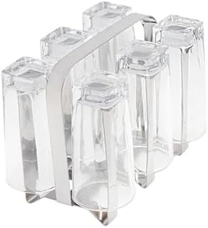 Porta Copos em Aço Inox 06 Copos de Mesa Pia Escorredor Cozinha