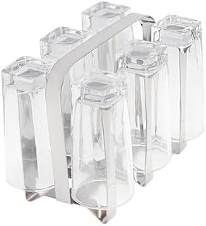 Porta Copos em Aço Inox 06 Copos de Mesa Pia Escorredor Cozinha