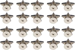 Jiawu Botão de Rebite Em Forma de Estrela Com Parafusos, 12mm, para (Zinc | Acessórios de roupas DIY, acabamento banhado brilhante, pino de metal antiferrugem, para sapatos e jeans
