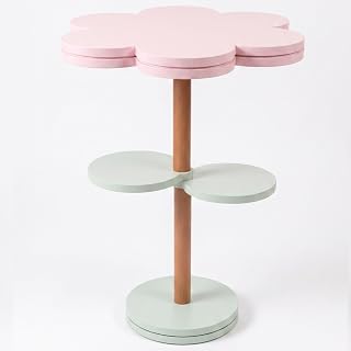 Casa Decoratta Mesa Flor Infantil Decoração Madeira Quarto Sala Desmontável Rosa Bebê MDF