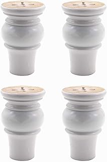 Conjunto de 4 pés de substituição de móveis de madeira maciça de 10 cm para sofá e sofá | Pernas de madeira branca para cadeira, sofá otomano, mesa de café, armário, estante de TV, cômoda de