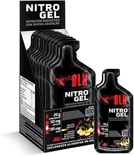 Repositor Nitro Gel Display c/ 10 unidades 30g Sabor Banana com Açaí - Blk Performance