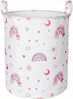 Cesto de roupa infantil à prova d'água rosa boho cesto de roupa suja para bebê, organizador de brinquedos infantis, armazenamento de quarto, cesto de berçário para decoração de quarto de meninas