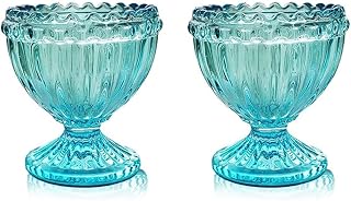 Copo de ovo de vidro azul para suporte de ovo cozido ou macio - Conjunto de 2 porta-ovos para brunch de café da manhã, utensílios de cozinha, decoração de mesa, copo de ovo para decoração de