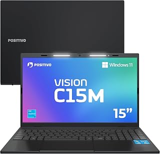 Notebook Positivo Vision C15M Intel Celeron N4500 Windows 11 Home 8GB RAM 128GB eMMC Tela 15" Full HD IPS Antirreflexo - Minitela e Tecla Copilot - Permite Upgrade De Memória SSD - Cinza