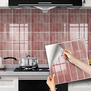 Adesivo de azulejo de parede 3D, 10 peças, autoadesivo, impermeável, móvel, removível, para quarto, sala de estar, decoração de casa, rosa