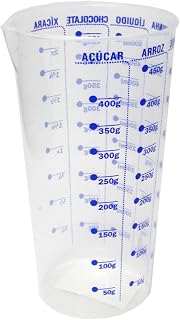 Copo Medidor Dosador 570ml Transparente com Marcação Azul – Utensílio de Cozinha Prático e Preciso