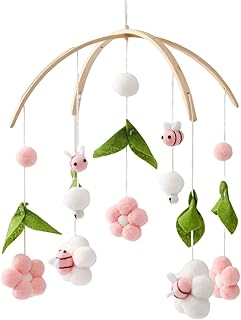 Esquirla Berçário para bebês Brinquedo sensorial móvel para pendurar Brinquedo recém-nascido chocalhos móvel para bebês, meninos, meninas, presentes, ROSA