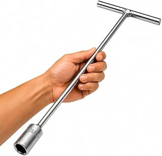 Chave T Longa 10mm para Máquina de Lavar Ferramenta Aço Carbono para Remover Parafuso Agitador Alcance Compatível com Lavadoras Brastemp Consul Electrolux Assistência Técnica Manutenção Reparo Canhão