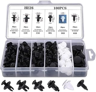 Kit de 100 Grampos e Presilhas para Revestimento e Fixação de Porta - Ideal para Acabamentos Automotivos - Prático e Durável